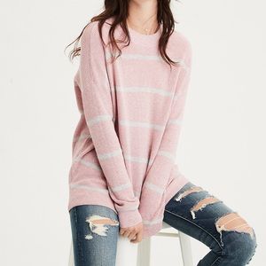 AMERICAN EAGLE X SMALL PINK GRAY STRIPED SWEATER